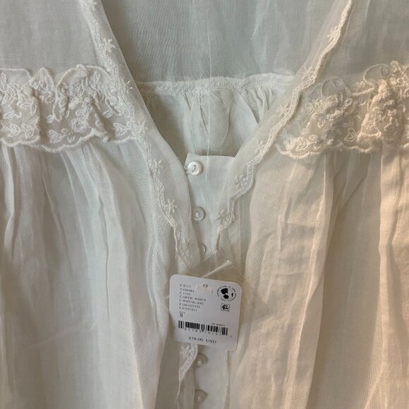 Free People LUNA RUFFLE White Shirt - Picture 6 of 7